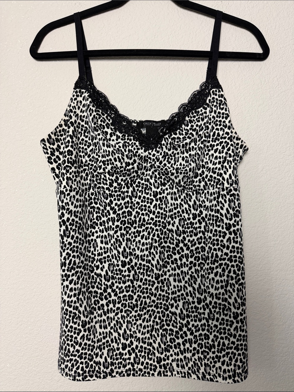 WHBM Leopard Print Lace-Trim Camisole